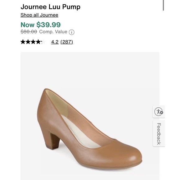 Journee Collection LUU Pump Faux Leather Almond Toe Block Heel Chestnut Sz 7.5 - Picture 2 of 12